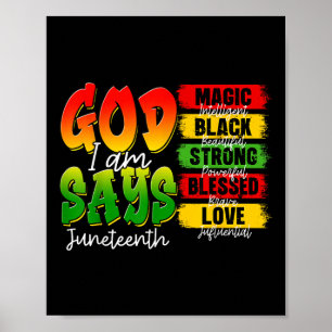 Poster Christian Melanin Black History Deus Diz Que Sou J
