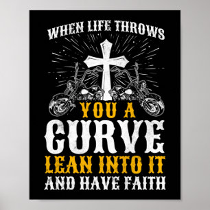 Poster Christian Motorcycle Biker Life Joga Uma Curva