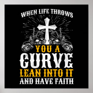 Poster Christian Motorcycle Biker Life Joga Uma Curva