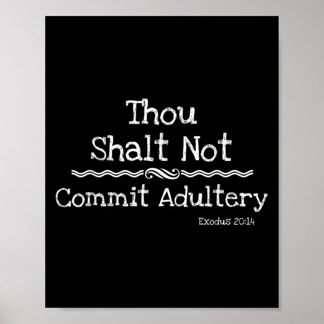 Poster Christian Novelty Shirt-dont Commit Adultery Bíbli (Frente)