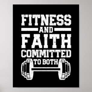 Poster Christian Quote Workout Fitness & Faith Both