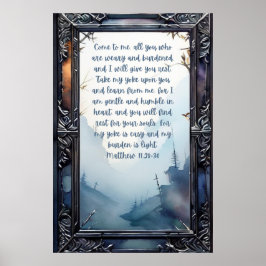 Poster Christian Santa Bíblia Verse Matthew 11:28-30