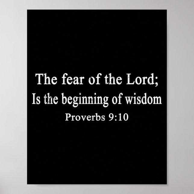 Poster Christian Shirts The Fear Of The Lord Proverbs Wor (Frente)