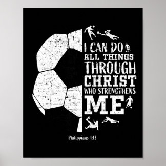 Poster Christian Soccer Faith Graphic Bible Verse Philipp