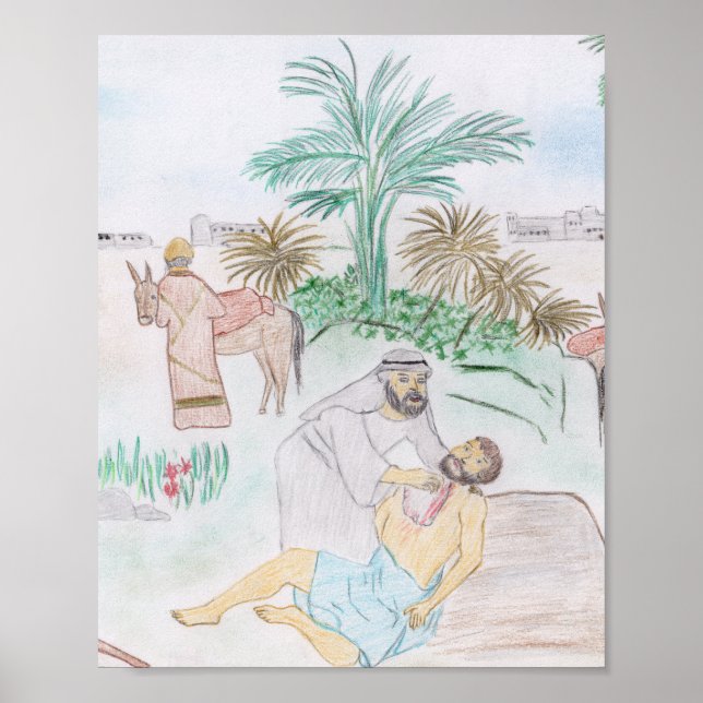 Poster Christian Trabalho de arte O bom samaritano (Frente)