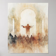 Christian Watercolor Wall Art Culto Jesus