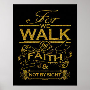 Poster Christian We Walt by Faith Bíblia Verse Cote