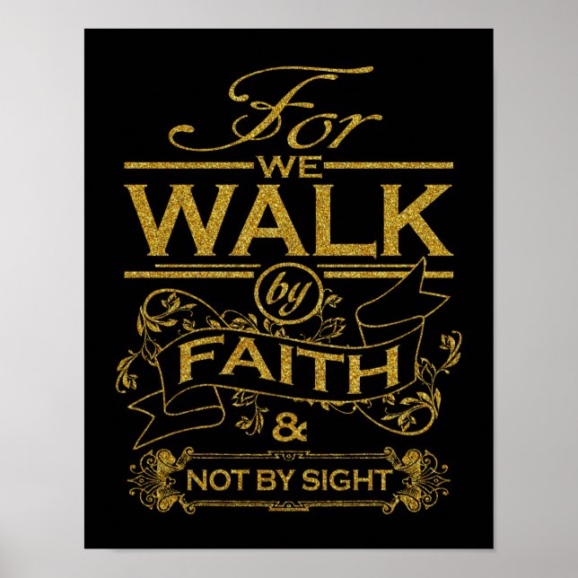 Poster Christian We Walt by Faith Bíblia Verse Cote (Frente)