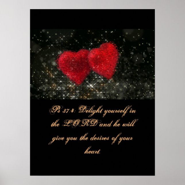 Póster Christianity Scripture Ps 37:4 (Frente)