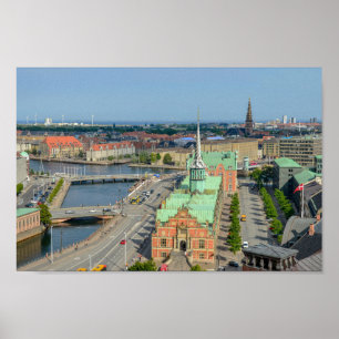 Poster Christiansborg Palace Tower View of Stock Exchange