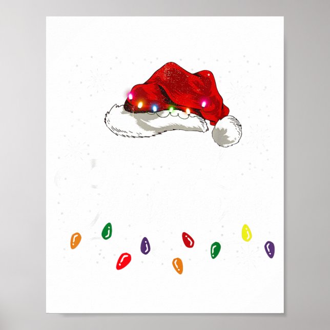 Poster Christmas 2025 Lights Santa Hat Funny Gift Tee Men (Frente)
