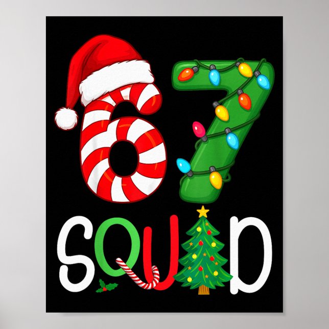 Poster Christmas 67 Squad Funny Candy Cane And Lights Xma (Frente)