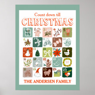 Poster Christmas advent calendar count down 