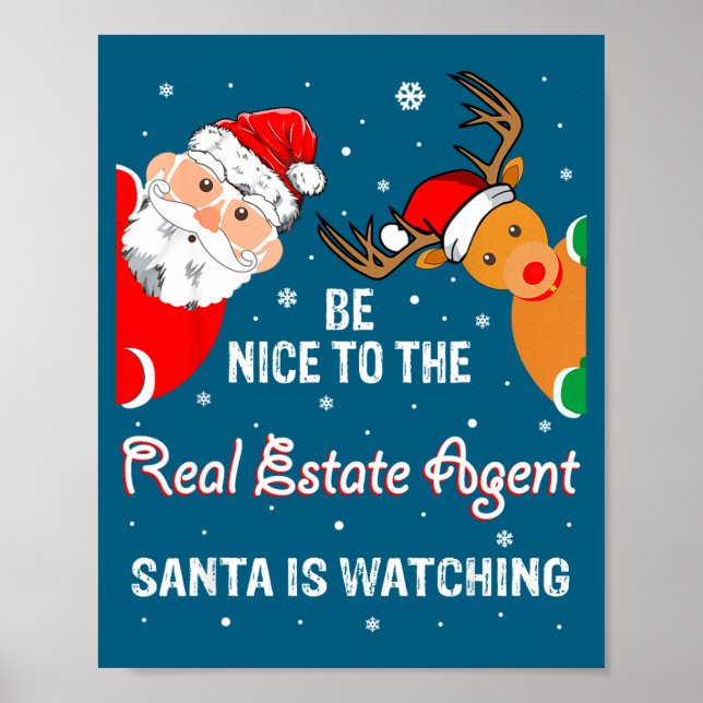 Poster Christmas Be Nice To The Real Estate Agent Santa  (Frente)