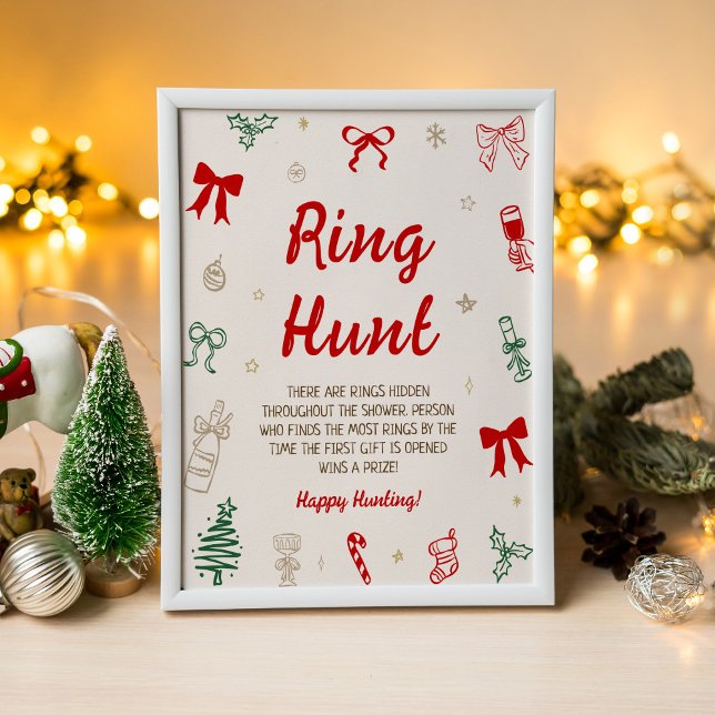 Poster Christmas Bridal Shower Ring Hunt Game (Criador carregado)