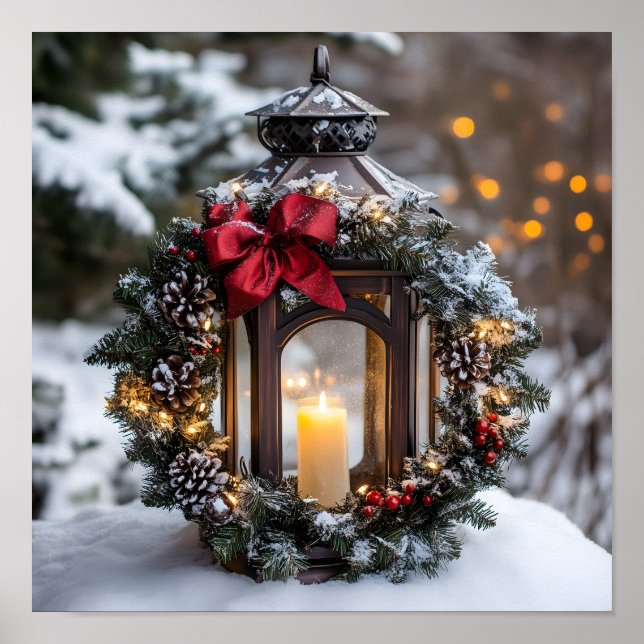 Poster Christmas Candle Lantern (Frente)