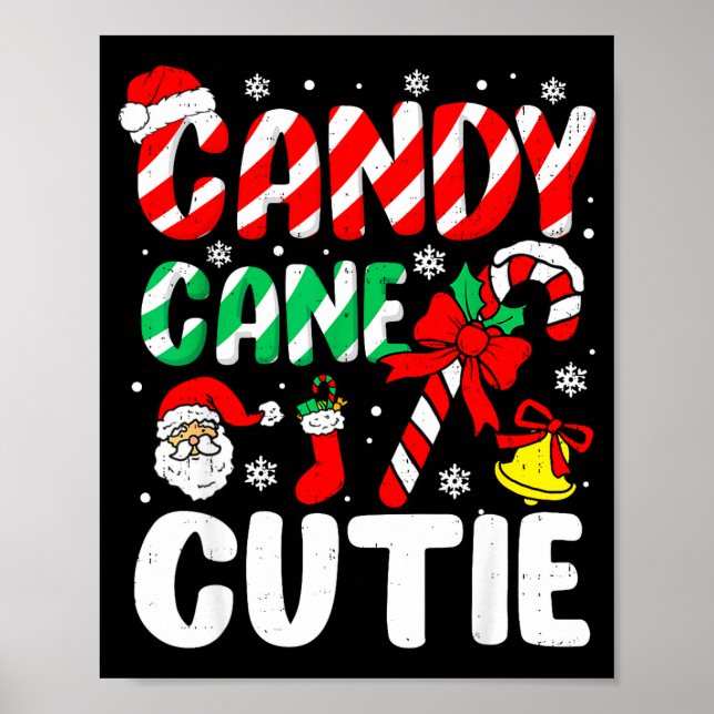 Poster Christmas Candy Cane Cutie Xmas Holiday Toddler Ki (Frente)