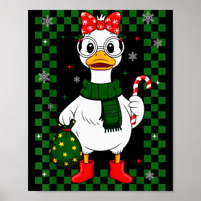 Poster Christmas Candy Cane Goose Matching Couple Xmas Bo (Frente)