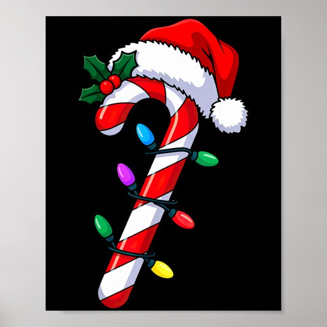 Poster Christmas Candy Cane Santa Xmas  (Frente)