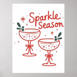 Poster Christmas Cocktails Sparkle Season 