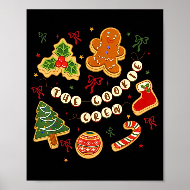 Poster Christmas Cookie Baking Crew For Women Basker Seni (Frente)