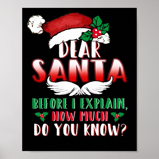 Poster Christmas Dear Santa Before I Explain How Much (Frente)