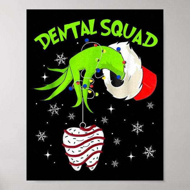Poster Christmas Dental Squad Cute Dentist Dental Hygieni (Frente)