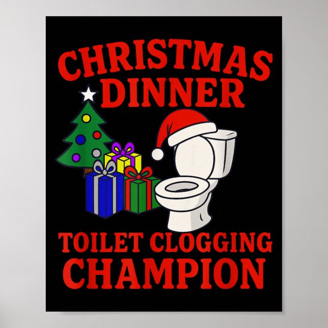 Poster Christmas Dinner Toilet Clogging Chamon _ Funny Ch (Frente)
