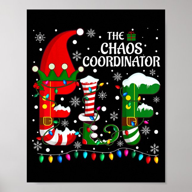 Poster Christmas Family Matching Pajamas Chaos Coordinato (Frente)