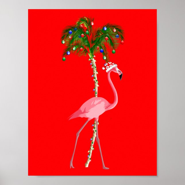 Póster Christmas Flamingo (Frente)