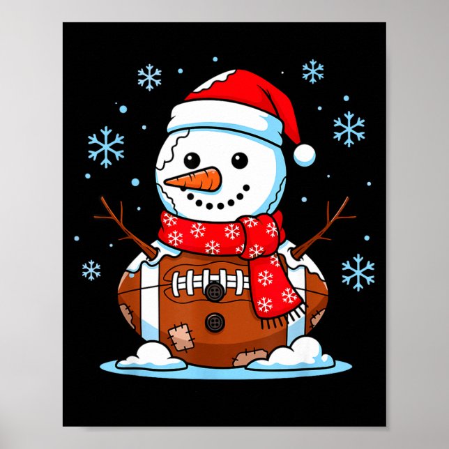 Poster Christmas Football Snowman Kids Football Christmas (Frente)
