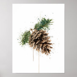 Poster Christmas Gift Pinecone