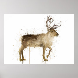 Poster Christmas Gift Reindeer