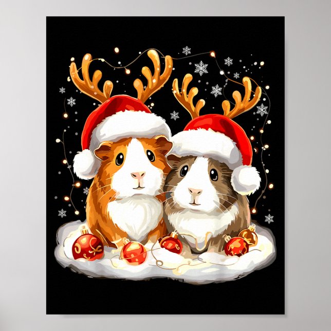Poster Christmas Guinea G Reindeer Xmas  (Frente)