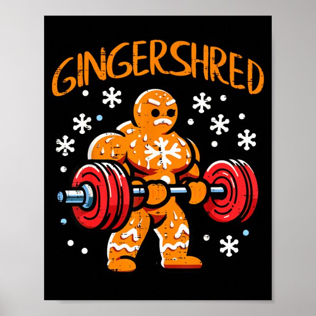 Poster Christmas Gym Gingerbread Gingershred Xmas Workout (Frente)