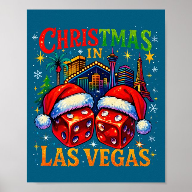 Poster Christmas In Las Vegas Funny Holiday Design Long S (Frente)