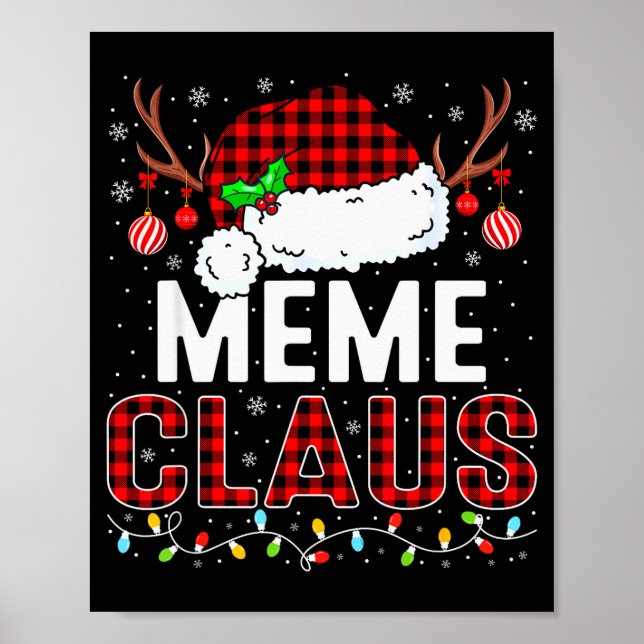 Poster Christmas Lights Meme Claus Family Matching Xmas P (Frente)