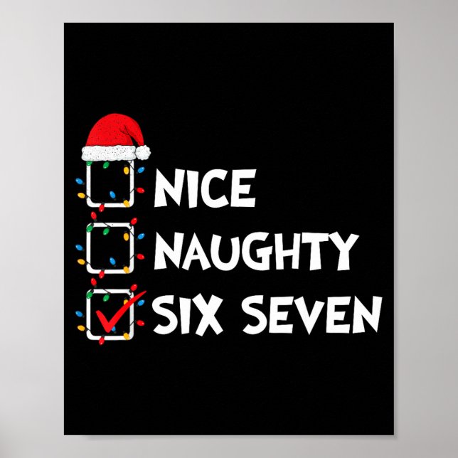 Poster Christmas List Nice Naughty Six Seven Meme 67 6 7  (Frente)