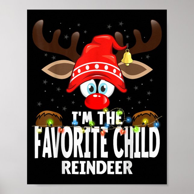 Poster Christmas Matching I'm The Favorite Child Reindeer (Frente)
