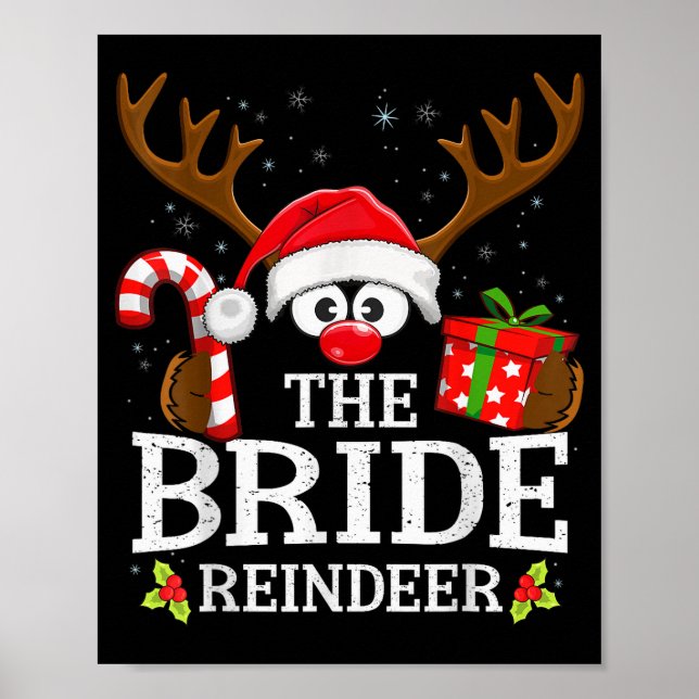 Poster Christmas Matching The Bride Reindeer Family  (Frente)