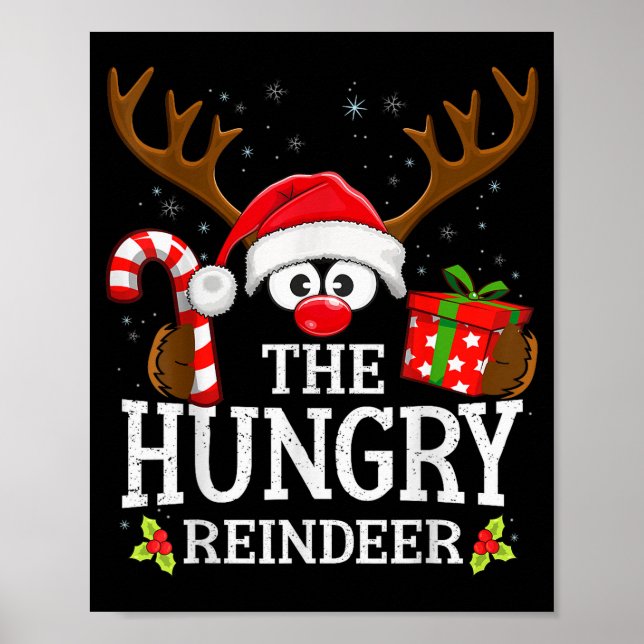Poster Christmas Matching The Hungry Reindeer Family  (Frente)
