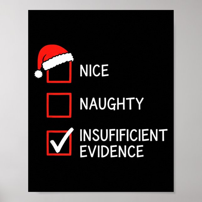 Poster Christmas Nice Naughty Insufficient Evidence Santa (Frente)