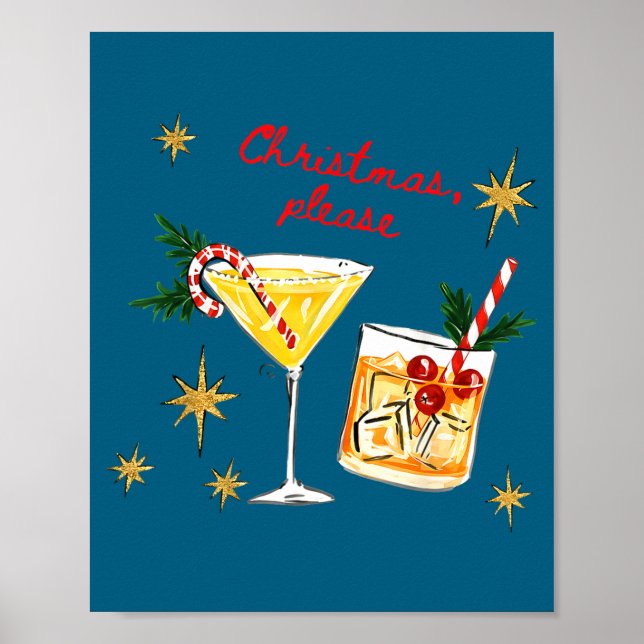 Poster Christmas Please Retro Festive Tail Xmas Holiday D (Frente)