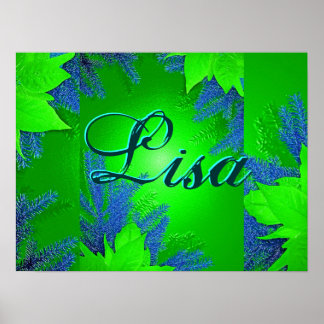 Póster Christmas Poinsettia Green Lisa