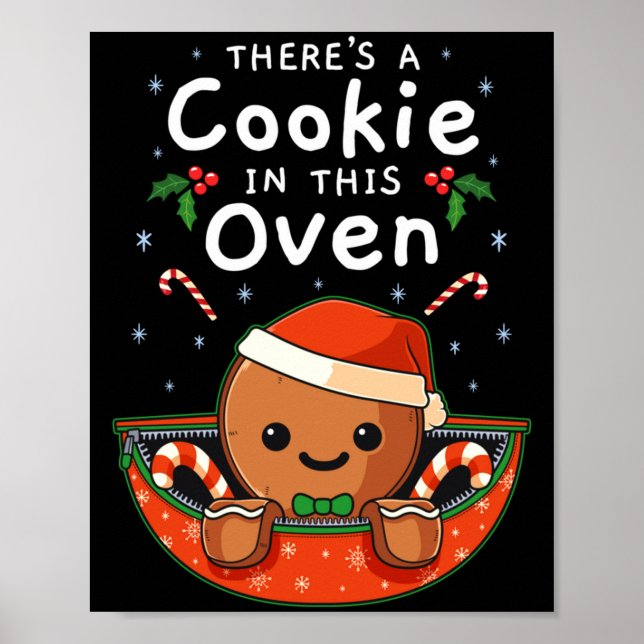 Poster Christmas Pregnancy Gingerbread Man Baby Cookie In (Frente)