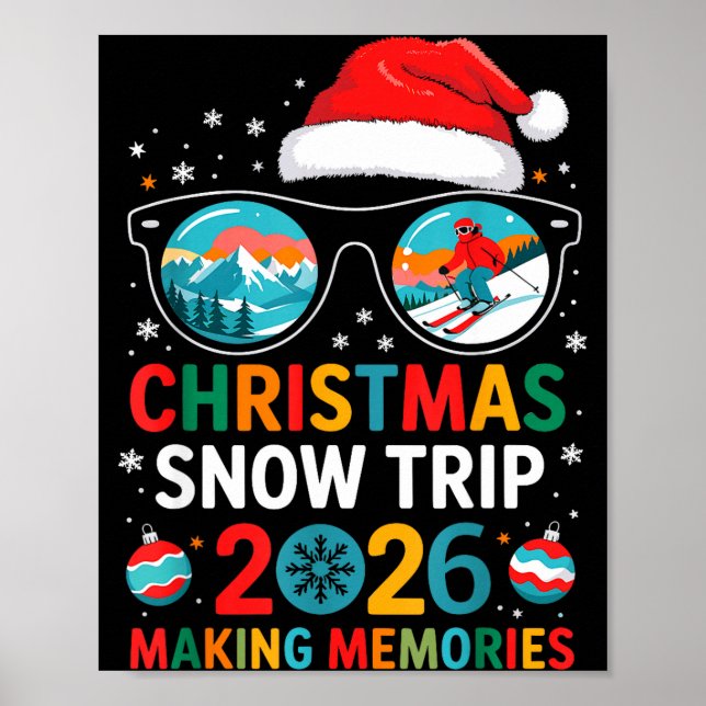 Poster Christmas Snow Trips 2026 Men Women Kids Family Ma (Frente)