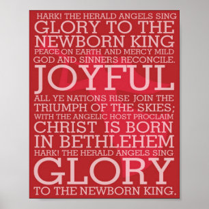 Póster Christmas Song Lyrics Hark the Herald Angels Sing
