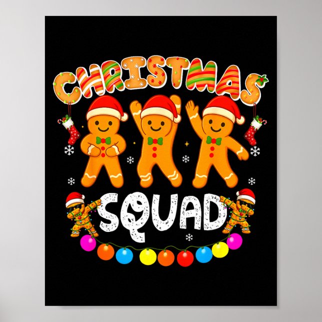 Poster Christmas Squad Funny Xmas Gingerbread Family Matc (Frente)