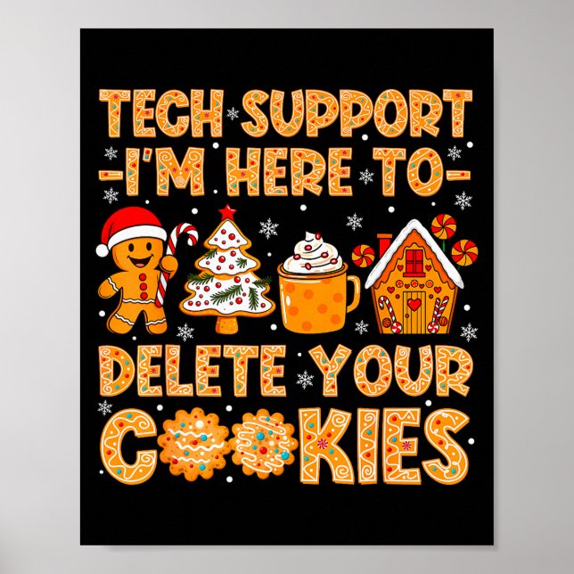 Poster Christmas Tech Suprt Here To Delete Cookies Xmas M (Frente)