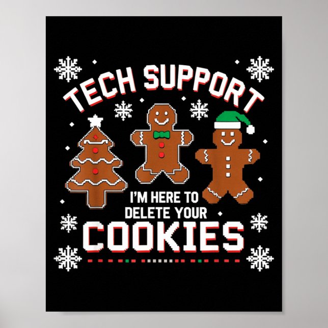 Poster Christmas Tech Suprt Here To Delete Cookies Xmas M (Frente)